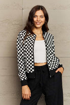 Rosy Brown Ninexis Full Size Plaid Round Neck Long Sleeve Jacket Clothing