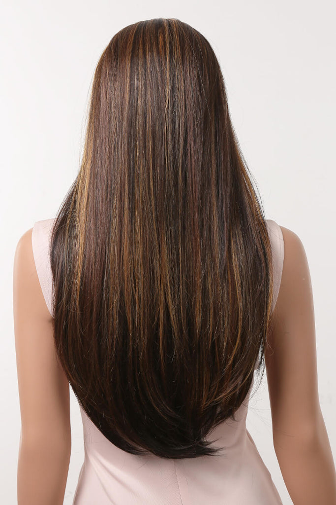Beige Bliss 13*2" Lace Front Wigs Synthetic Long Straight 26" 150% Density- Brunette Wigs