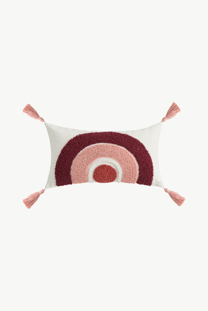 White Smoke Your New Obsession Geometric Graphic Tassel Pillow Cover Pillow Cover