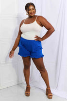 Light Gray Culture Code Relaxed Aura Full Size Ruffle Trim Shorts in Royal Clothing