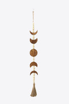 White Smoke Moon Phases Wooden Tassel Wall Hanging Home