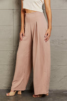 Rosy Brown Wide Leg Long Pants Clothing
