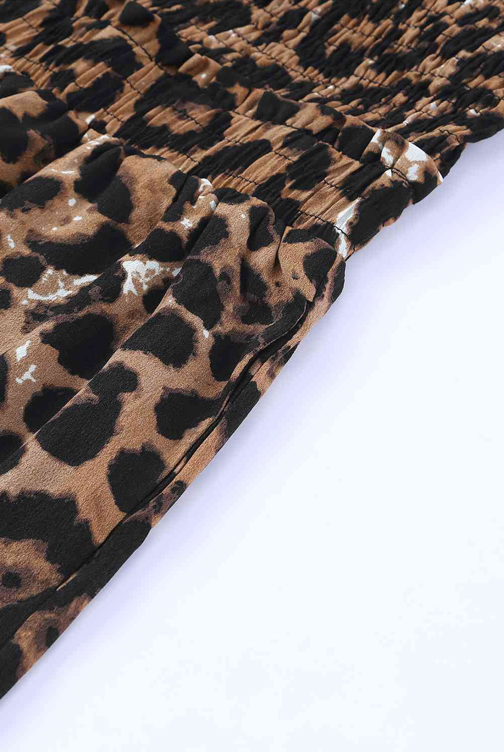 Lavender Leopard Smocked Halter Neck Jumpsuit Trends