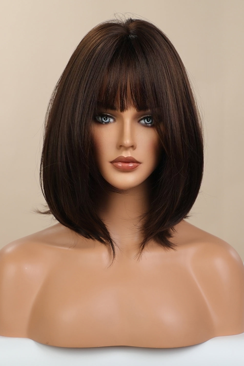 Tan Full-Machine Bobo Synthetic Wigs 9'' Wigs