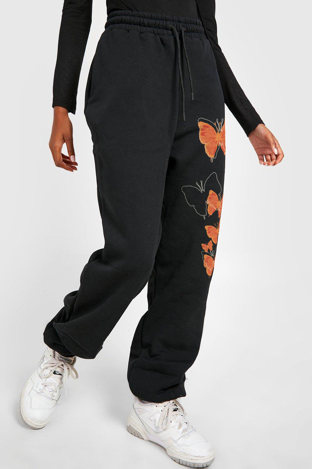 Lavender Simply Love Full Size Butterfly Graphic Sweatpants
