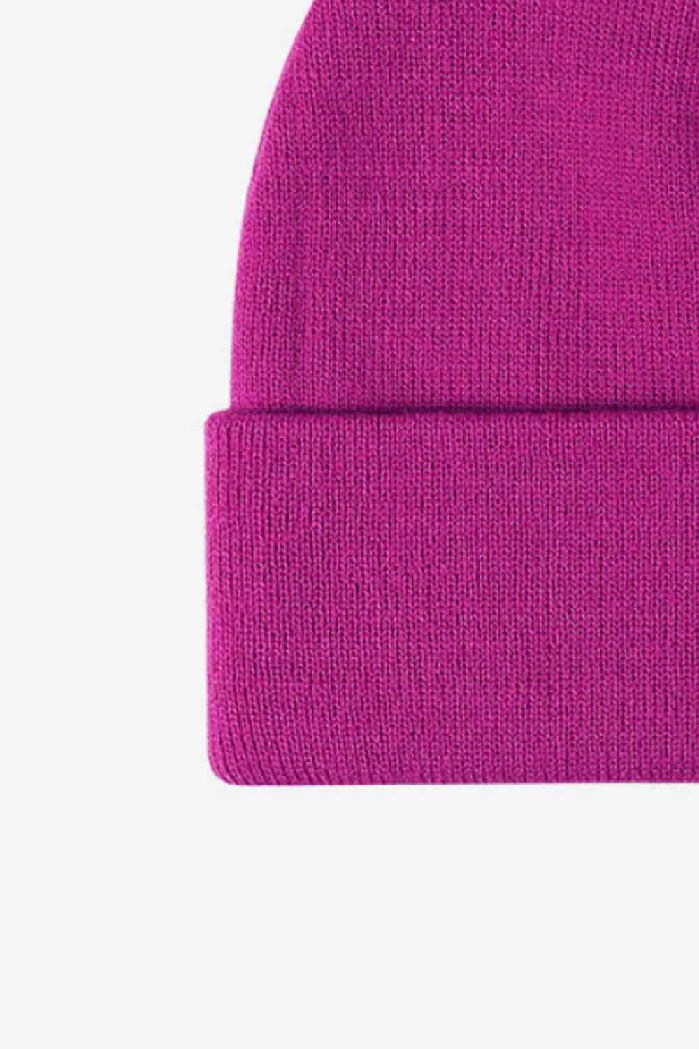 Maroon Cuff Knit Beanie Winter Accessories