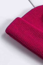 Maroon Cozy Rib-Knit Cuff Beanie Winter Accessories