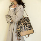 Light Gray Leopard PU Leather Backpack Bag Trends