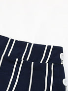 Black Striped Slit Wide Leg Pants Clothes