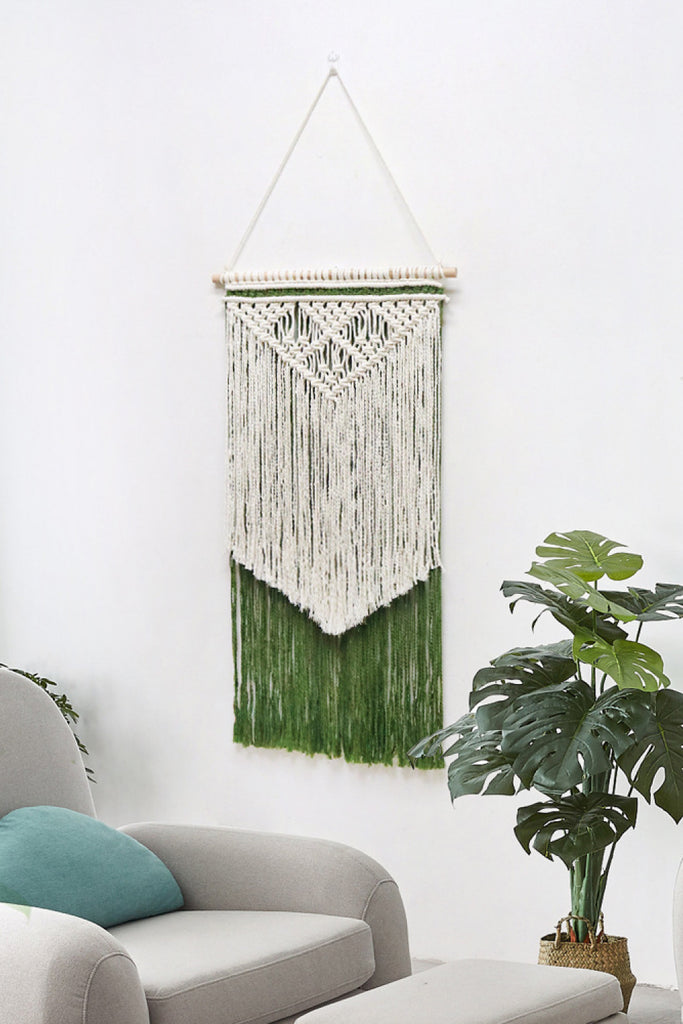Lavender Just Double Tap Contrast Fringe Handmade Macrame Wall Hanging Home