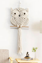 Beige I'm That Girl Hand-Woven Owl Macrame Wall Hanging Home