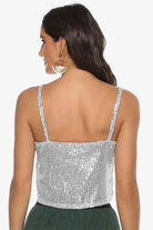 Antique White Sequin Cropped Cami Holiday