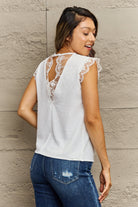 Rosy Brown V-Neck Lace Trim Tank Top Clothing