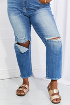 Dark Slate Blue RISEN Full Size Emily High Rise Relaxed Jeans Plus Size Clothes
