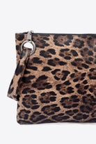 Beige Leopard PU Leather Clutch Bags/Purses