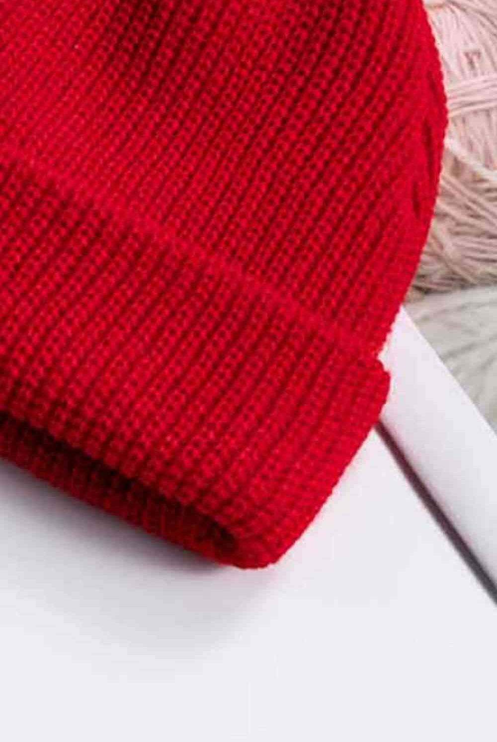 Firebrick Cozy Rib-Knit Cuff Beanie Winter Accessories