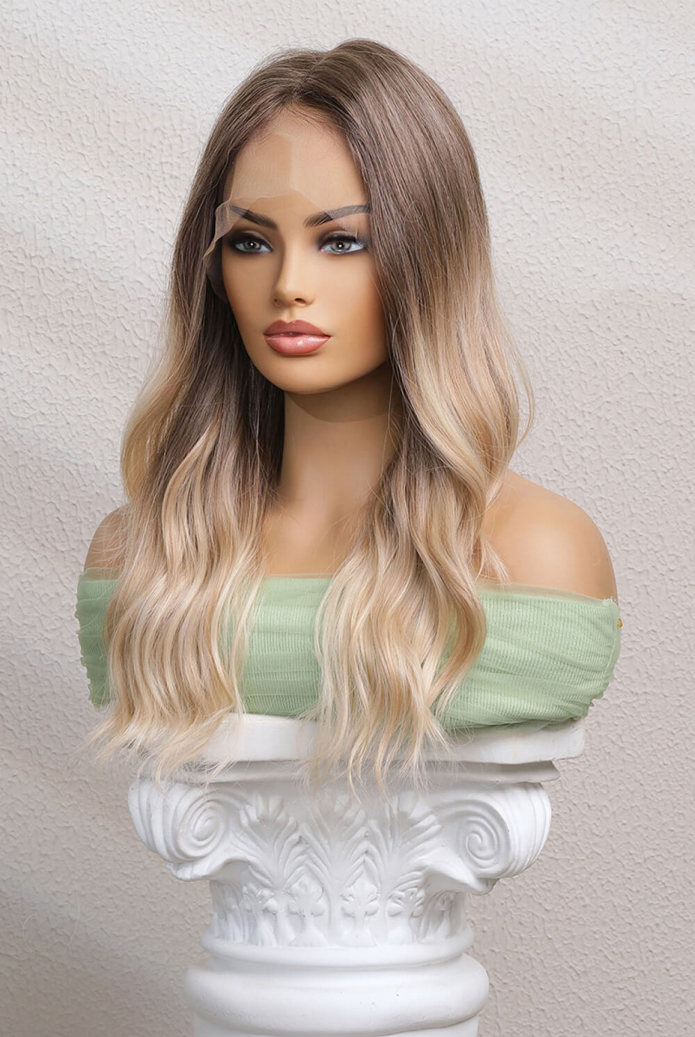 Gray Sun's Down 13*2" Long Wave Lace Front Synthetic Wigs 24" Long 150% Density- Blonde Ombre Wigs