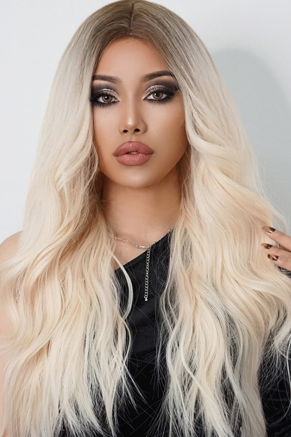 Gray DND Long Wave Synthetic Wigs 26'' Hair
