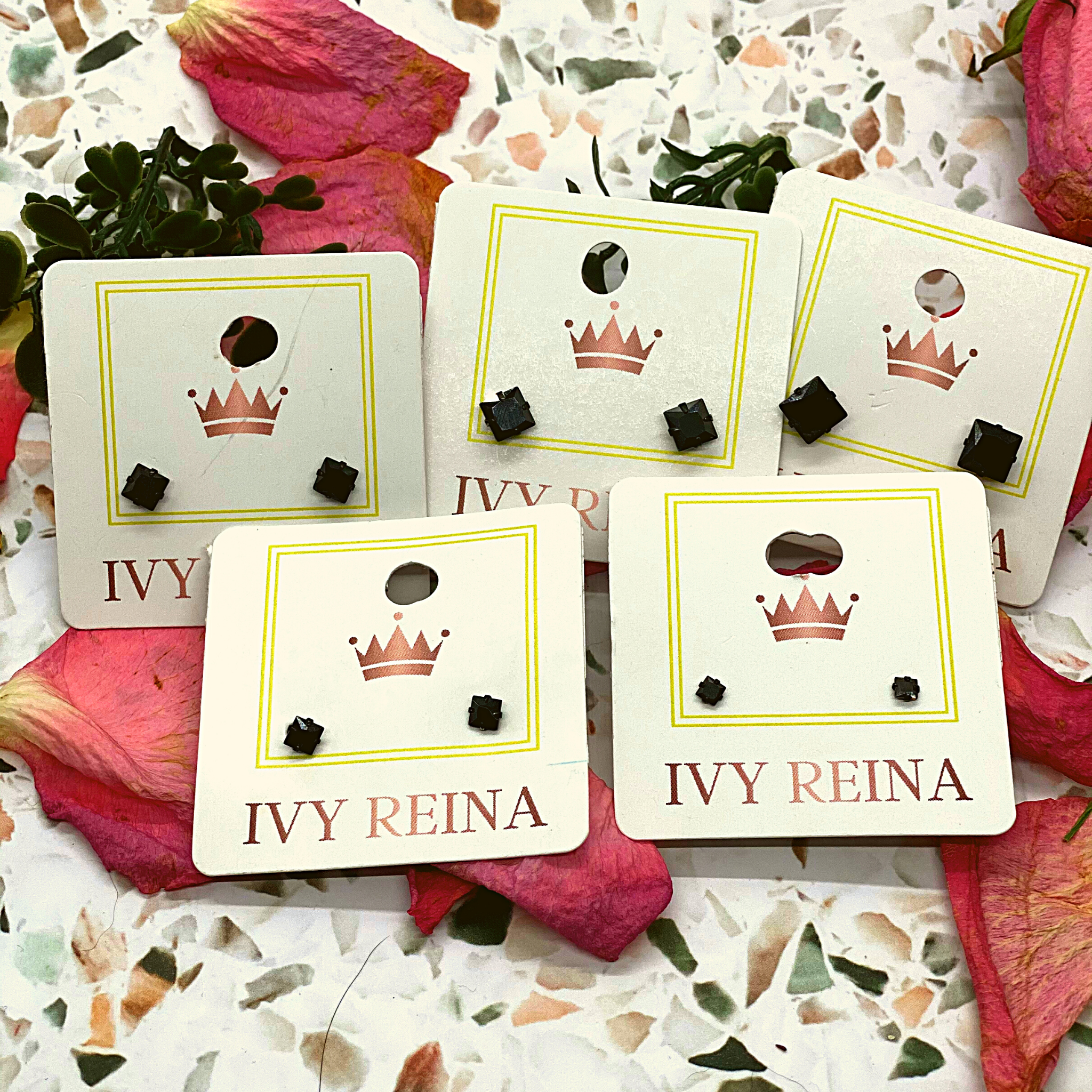 Antique White Square CZ Earrings Accessories