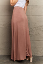 Dim Gray For The Day Full Size Flare Maxi Skirt in Chocolate Maxi Skirt