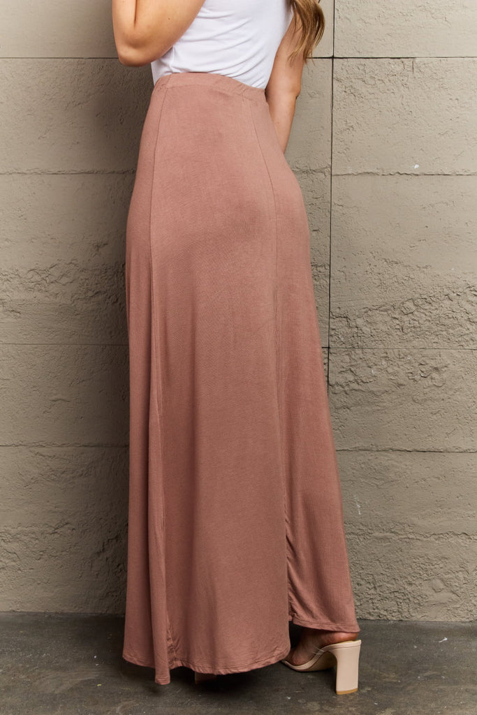 Dim Gray Culture Code For The Day Full Size Flare Maxi Skirt in Chocolate Clothing