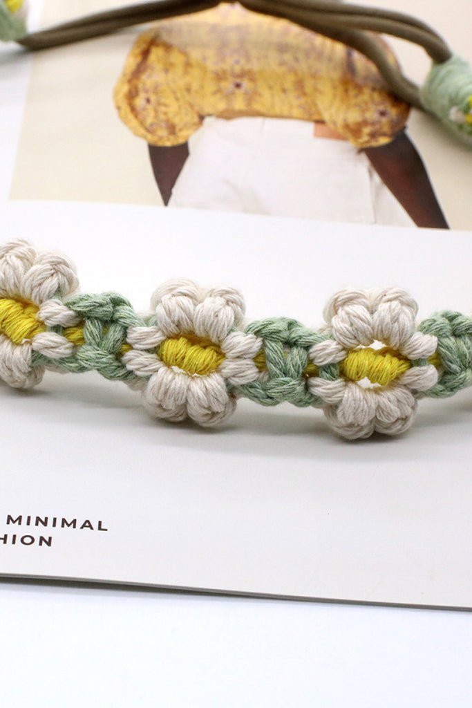 Beige Assorted 2-Pack In My Circle Daisy Macrame Headband Hair Accessories