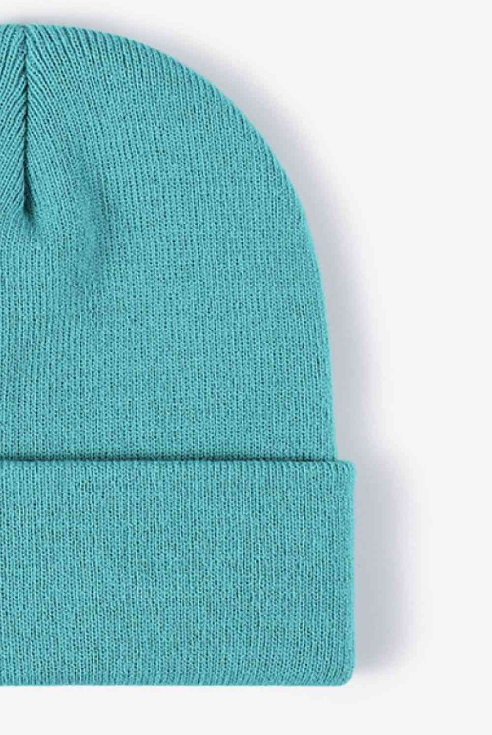 Cadet Blue Cuff Knit Beanie Winter Accessories