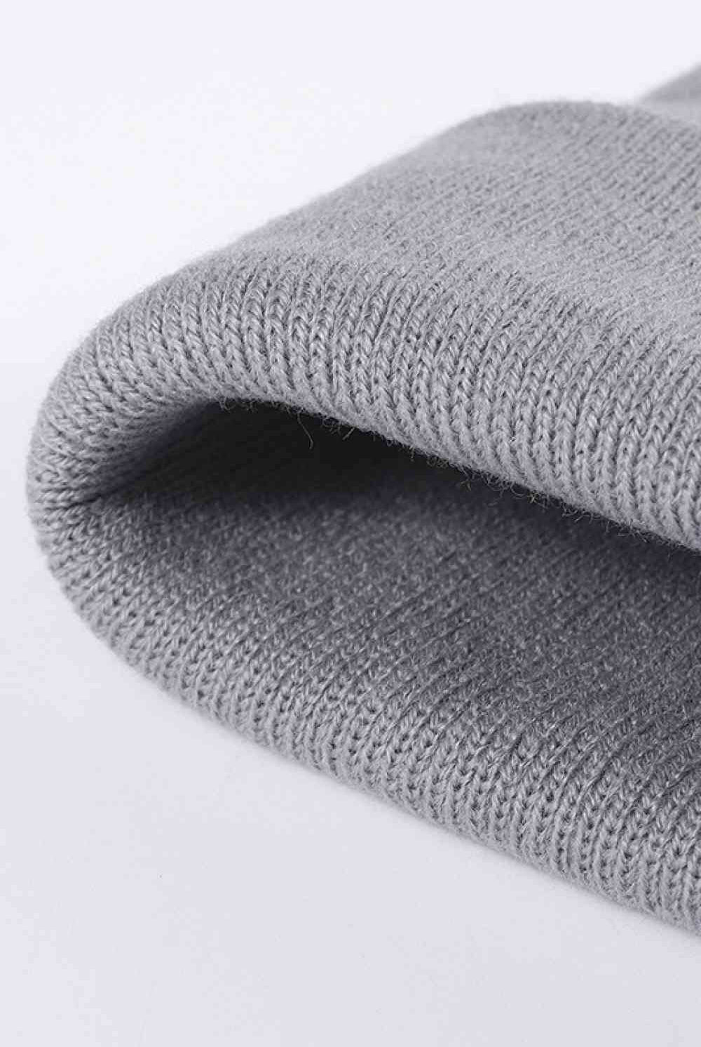 Light Gray Cuff Knit Beanie Winter Accessories