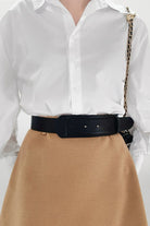 Gray PU Leather Belt Clothing