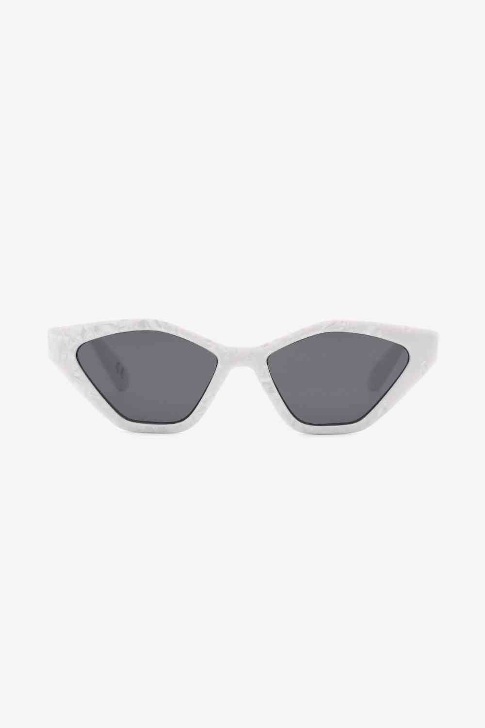 White Smoke Shady Cat Eye Polycarbonate Sunglasses Sunglasses