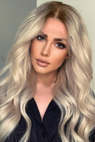 Rosy Brown Late Night 13*2" Wave Lace Front Synthetic Wigs in Gold 26" Long 150% Density- Blonde Wigs