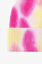 Pale Violet Red Tie-Dye Cuffed Knit Beanie VEST