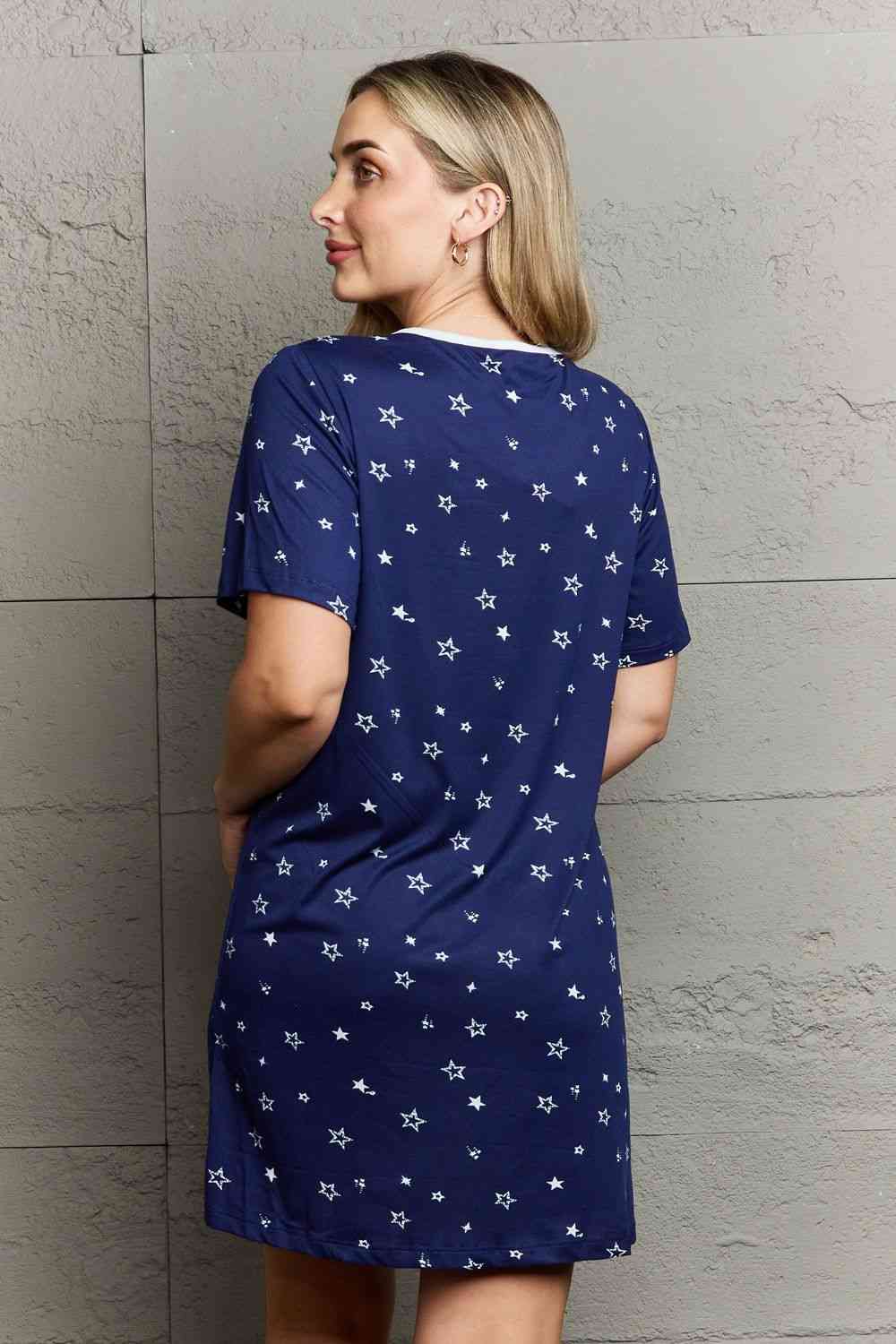 Dark Gray MOON NITE Quilted Quivers Button Down Sleepwear Dress Clothing