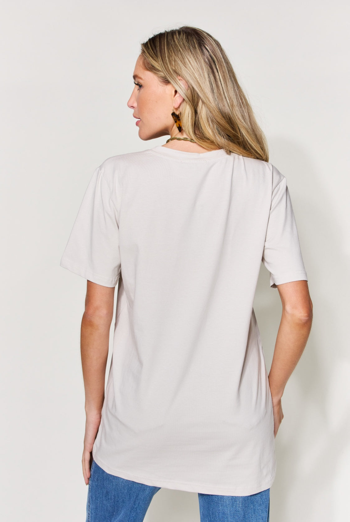 Light Gray Simply Love Full Size Graphic Round Neck Short Sleeve T-Shirt