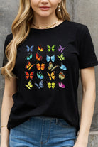 Tan Simply Love Full Size Butterfly Graphic Cotton Tee Tops