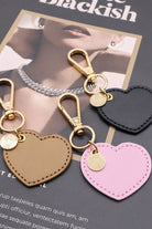 Dim Gray Assorted 4-Pack Heart Shape PU Leather Keychain Key Chains