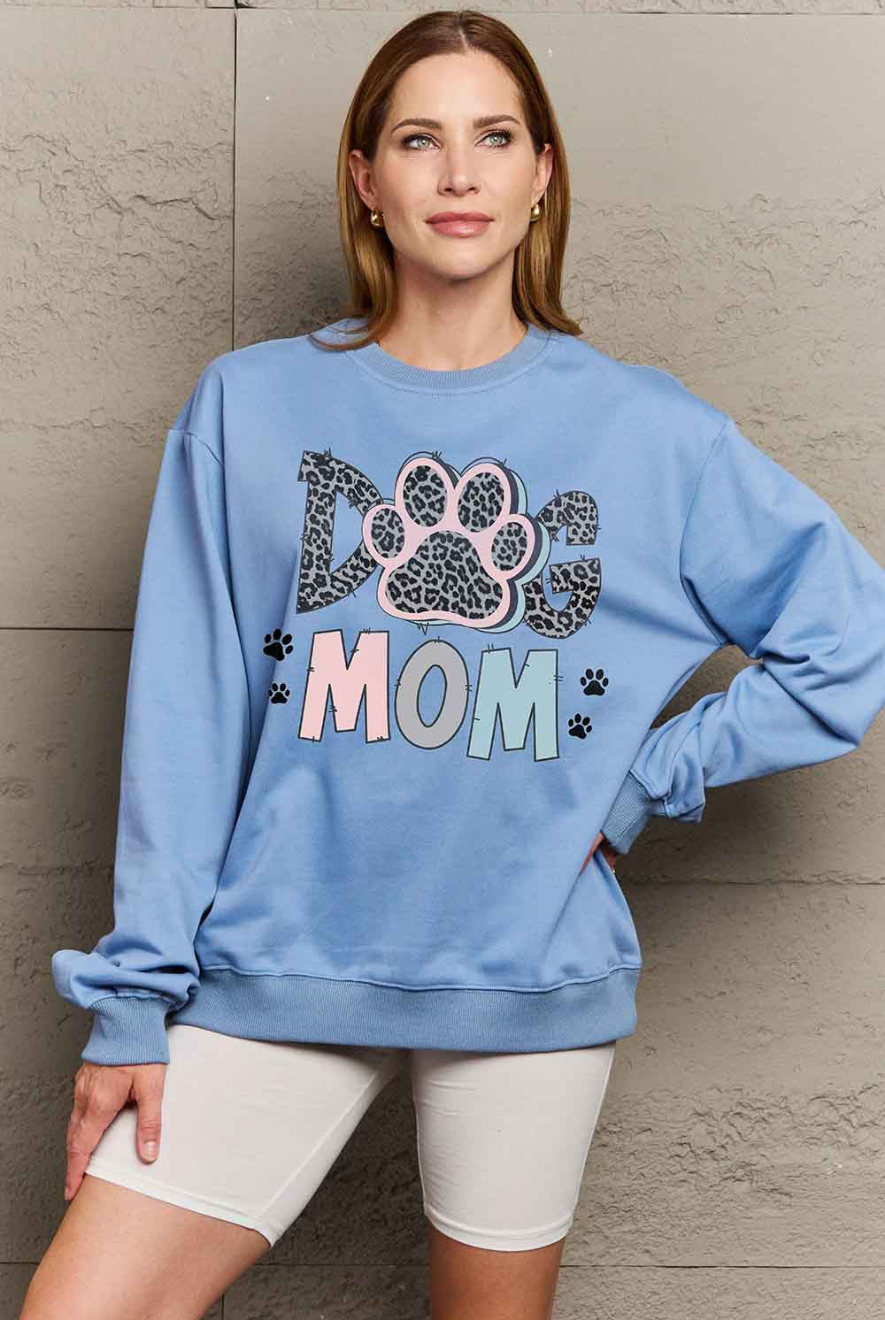 Dark Gray Simply Love Simply Love Full Size DOG MOM Graphic Sweatshirt Sweatshirts