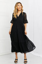 Black P & Rose Lovely Lace Full Size Tiered Dress Plus Size Clothes