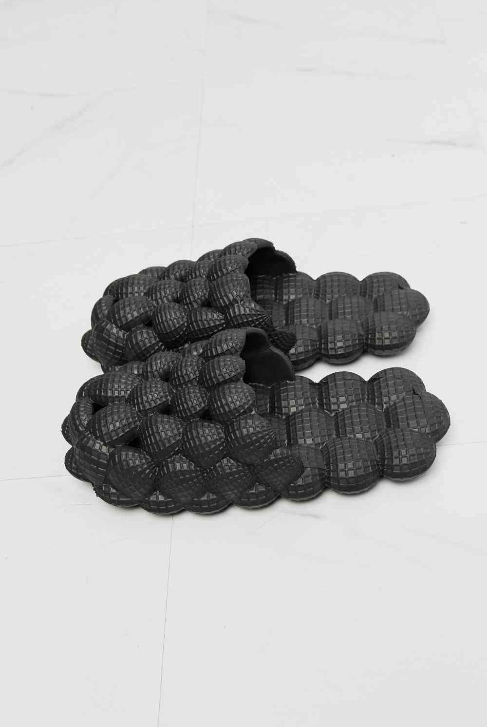Dark Slate Gray NOOK JOI Laid Back Bubble Slides in Black Shoes