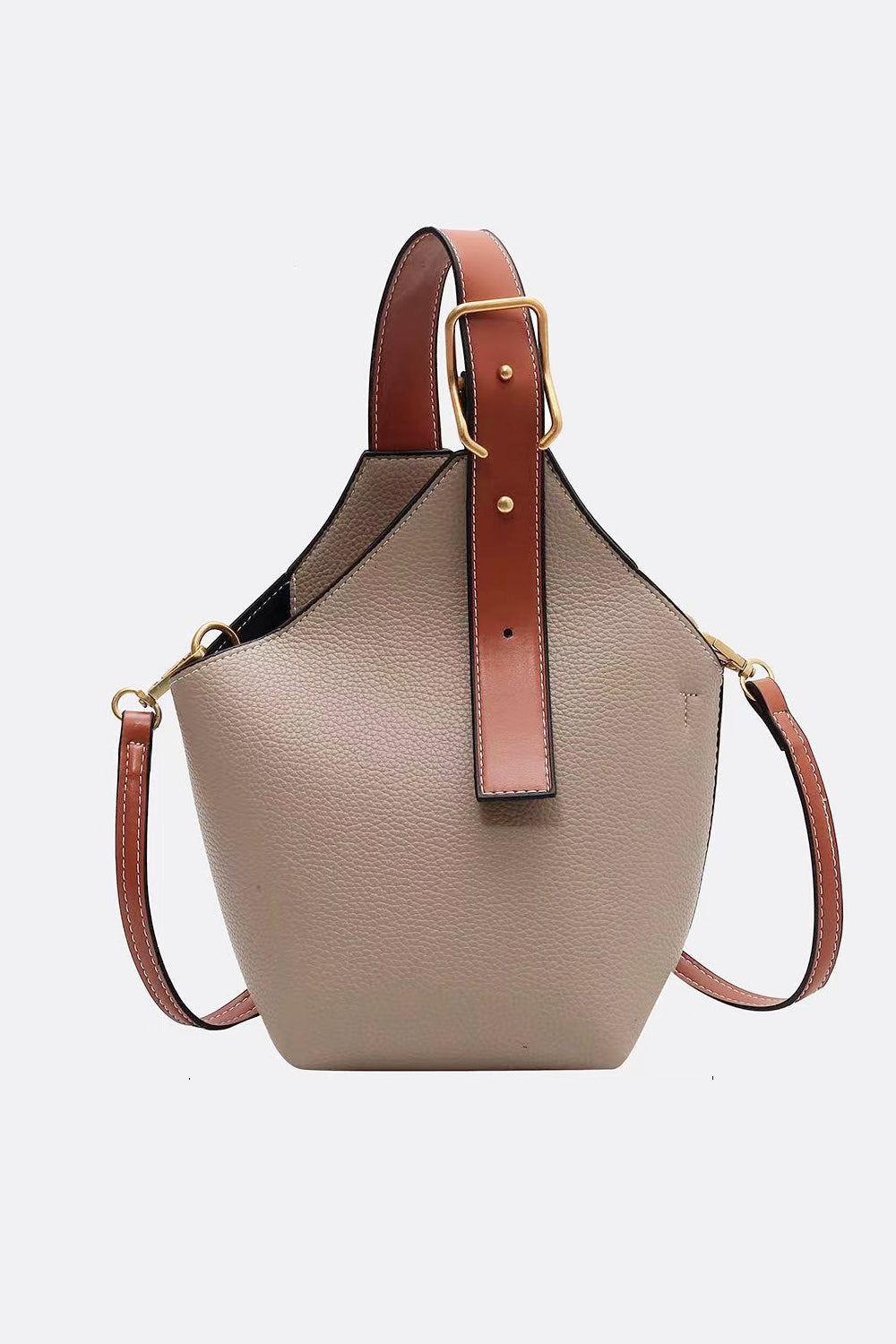 White Smoke Fashion PU Leather Bucket Bag Handbags