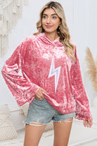 Light Gray Sequin Flash Pattern Long Sleeve Dropped Shoulder Oversized Hoodie Sweatshirts