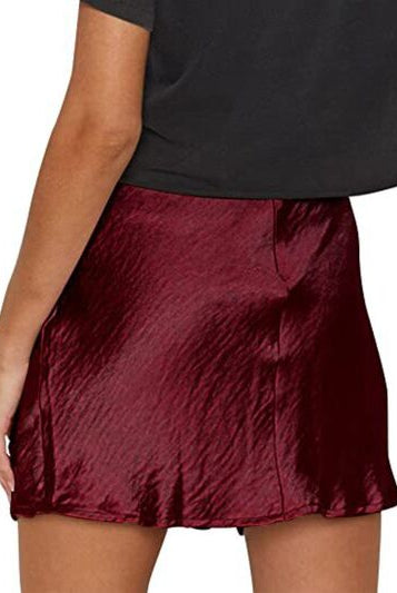 Black Magical Lace Detail Slit Mini Skirt Mini Skirts