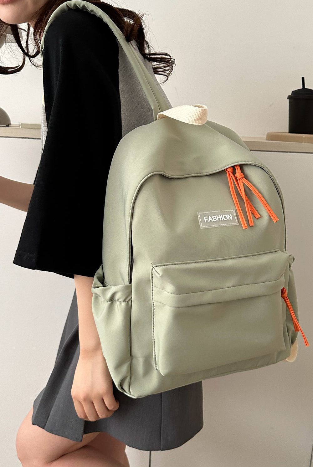 Rosy Brown Nylon Large Backpack Handbags