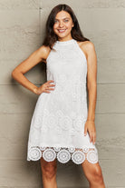 Rosy Brown Lace Round Neck Sleeveless Dress Clothing