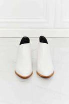 Beige MMShoes Trust Yourself Embroidered Crossover Cowboy Bootie in White Shoes