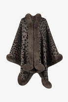 White Smoke Leopard Open Front Poncho Trends