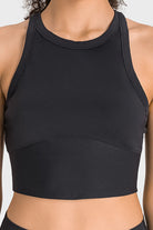 Tan Racerback Cropped Sports Tank activewear