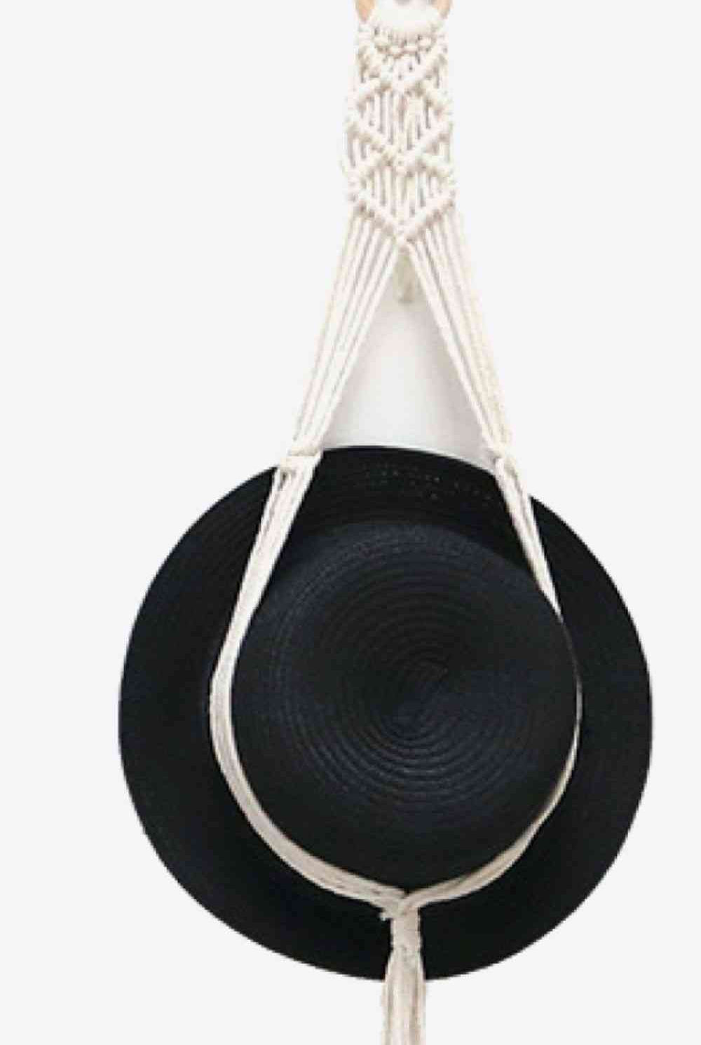 White Smoke Macrame Hat Hanger Gifts