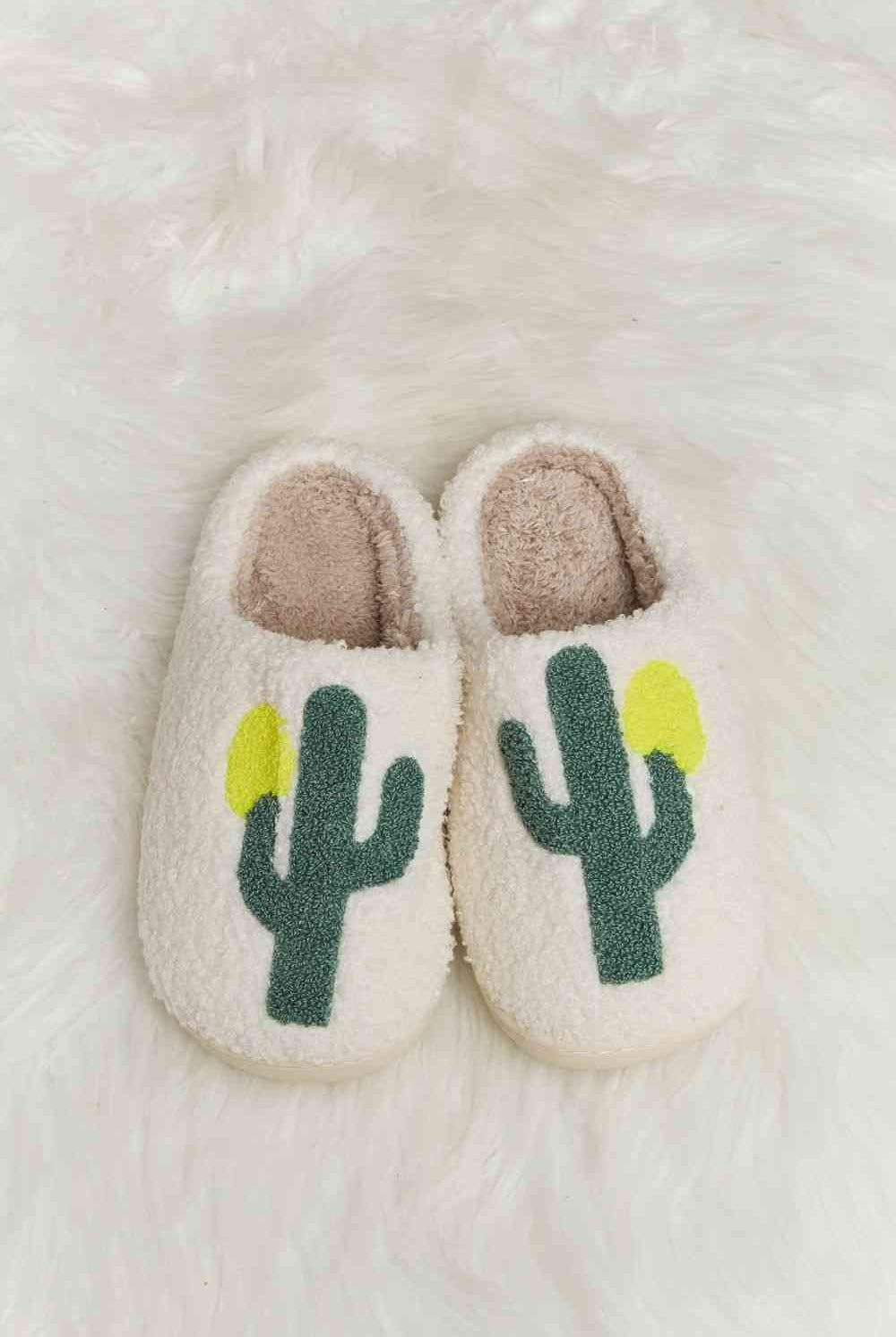 Light Gray Melody Cactus Plush Slide Slippers Gifts