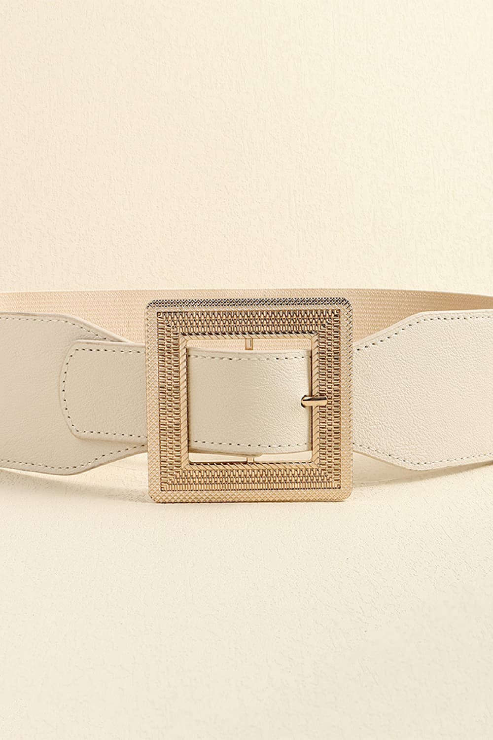 Antique White PU Leather Belt Clothing